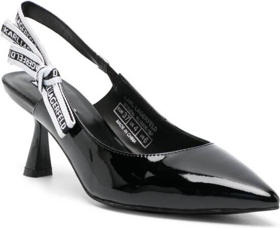 Karl Lagerfeld Leren pumps Zwart