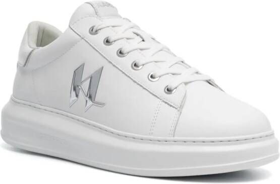 Karl Lagerfeld Leren sneakers met logopatch Wit