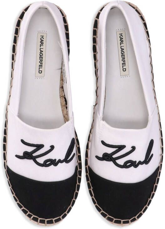 Karl Lagerfeld Espadrilles met geborduurd logo Wit