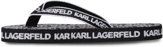 Karl Lagerfeld Teenslippers met logoprint Zwart
