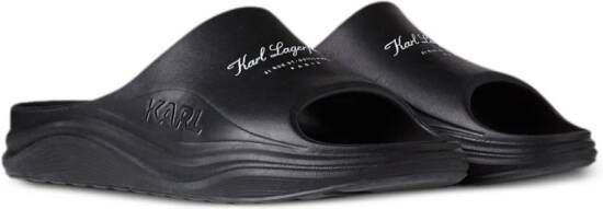 Karl Lagerfeld Maison Karl slippers met logoprint Zwart