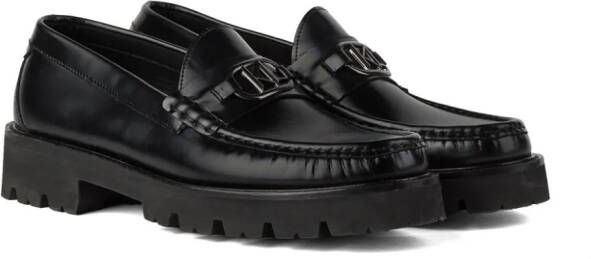 Karl Lagerfeld Mokassino leren loafers Zwart