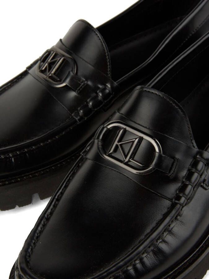 Karl Lagerfeld Mokassino leren loafers Zwart