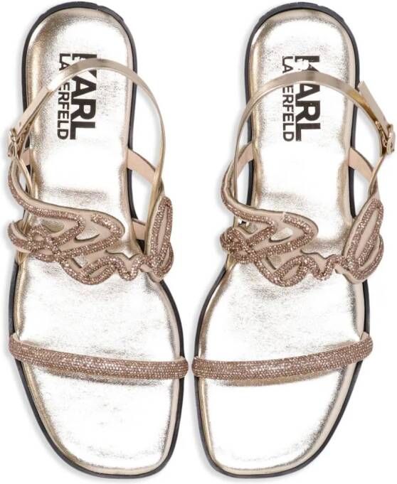 Karl Lagerfeld Olympia sandalen verfraaid met kristallen Goud