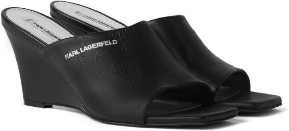 Karl Lagerfeld Rialto leren muiltjes 80 mm Zwart