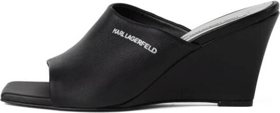 Karl Lagerfeld Rialto leren muiltjes 80 mm Zwart