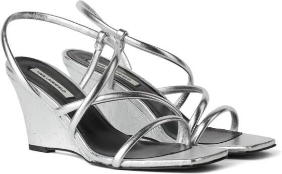 Karl Lagerfeld Rialto 80mm leren sandalen Zilver