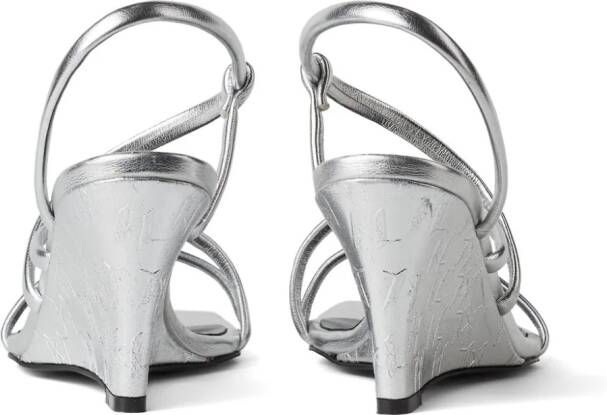 Karl Lagerfeld Rialto 80mm leren sandalen Zilver