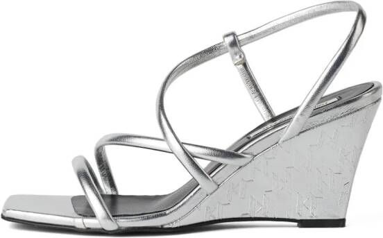 Karl Lagerfeld Rialto 80mm leren sandalen Zilver