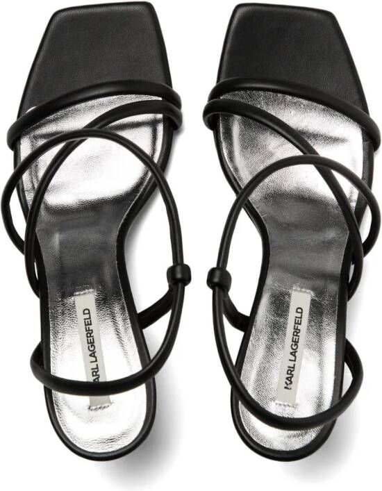 Karl Lagerfeld Rialto 80mm leren sandalen Zwart