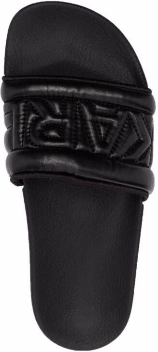 Karl Lagerfeld Slippers met geborduurd logo Zwart