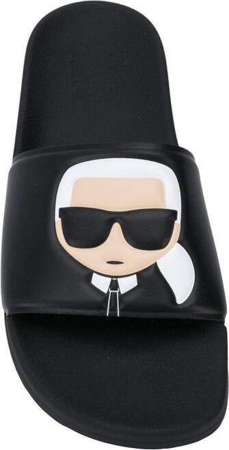 Karl Lagerfeld Slippers met logo Zwart