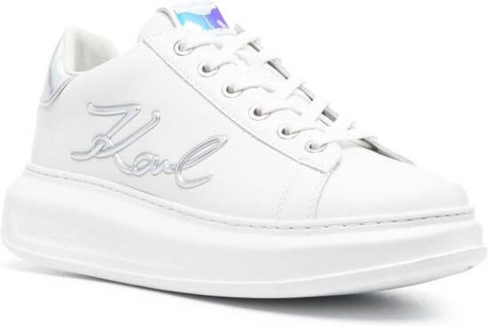 Karl Lagerfeld Sneakers met logo reliëf Wit