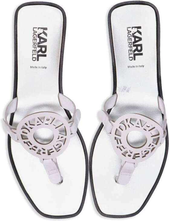 Karl Lagerfeld Teenslippers met logo Wit