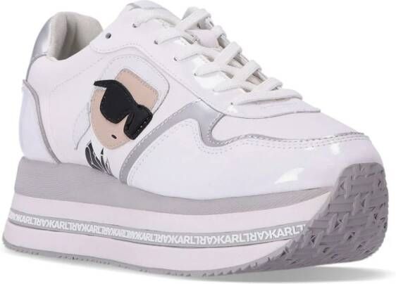 Karl Lagerfeld Velocita II sneakers met plateauzool Wit