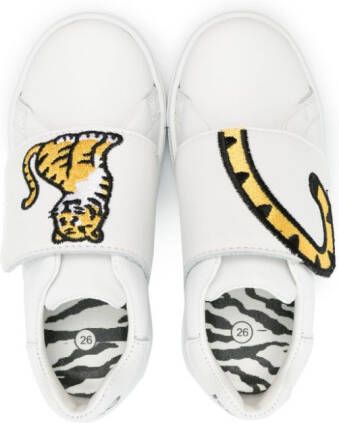 Kenzo Kids Sneakers met geborduurde tijger Wit