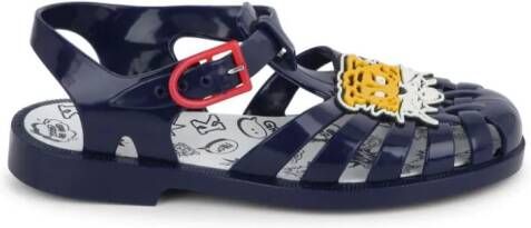 Kenzo Kids Sandalen met tijgerapplicatie Blauw