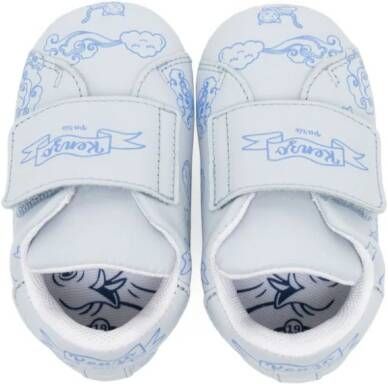 Kenzo Kids Leren sneakers met klittenband Blauw