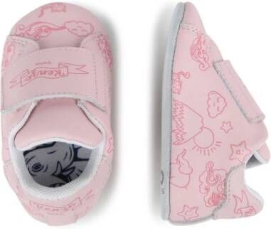 Kenzo Kids Slippers met klittenband en print Roze