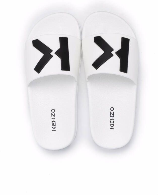 Kenzo Kids Slippers met logo Wit