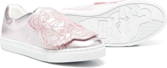 Kenzo Kids Sneakers met geborduurde tijger Roze