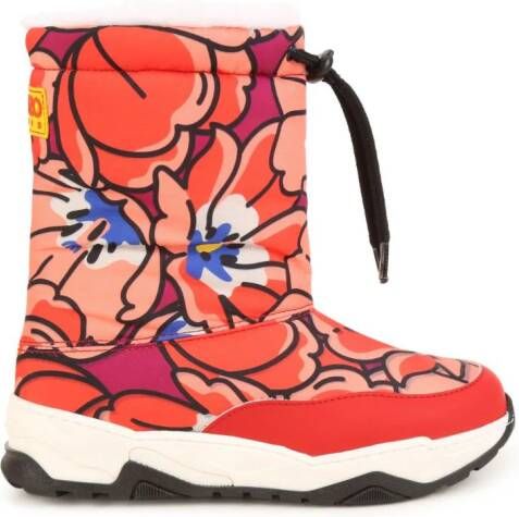 Kenzo Kids Snow boots met bloemenprint Oranje