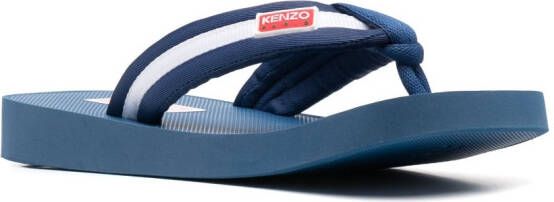 Kenzo Gestreepte teenslippers Blauw