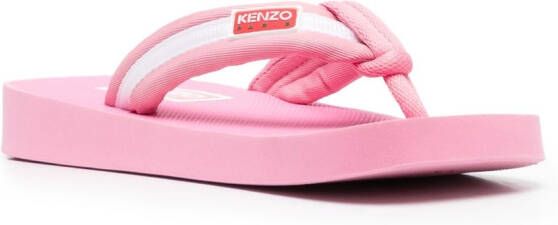 Kenzo Gestreepte teenslippers Roze