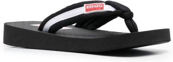 Kenzo Gestreepte teenslippers Zwart