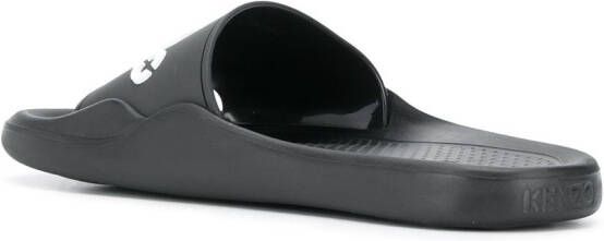 Kenzo Slippers met logo reliëf Zwart