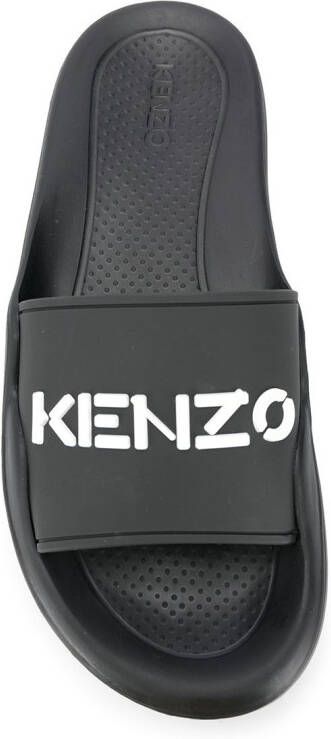 Kenzo Slippers met logo reliëf Zwart