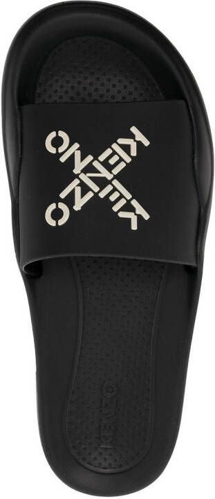 Kenzo Slippers met logo Zwart
