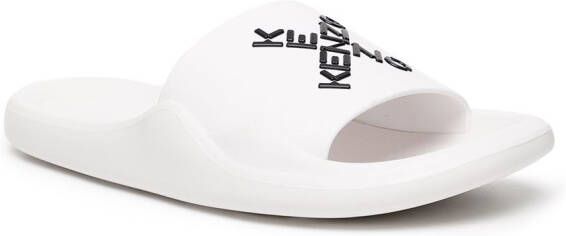 Kenzo Slippers met logoprint Wit