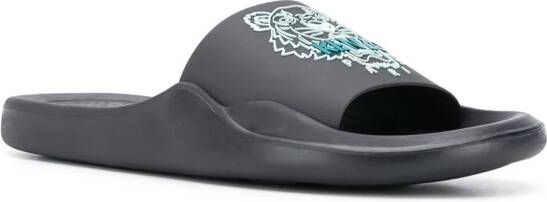 Kenzo Slippers met tijger reliëf Zwart