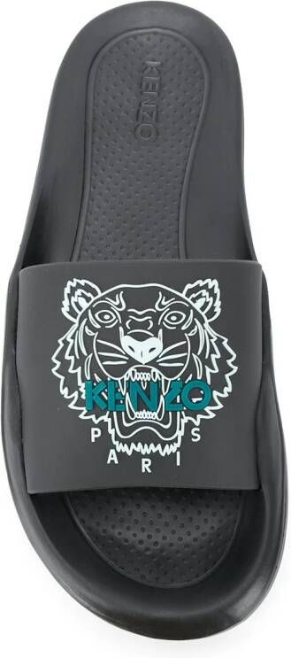 Kenzo Slippers met tijger reliëf Zwart