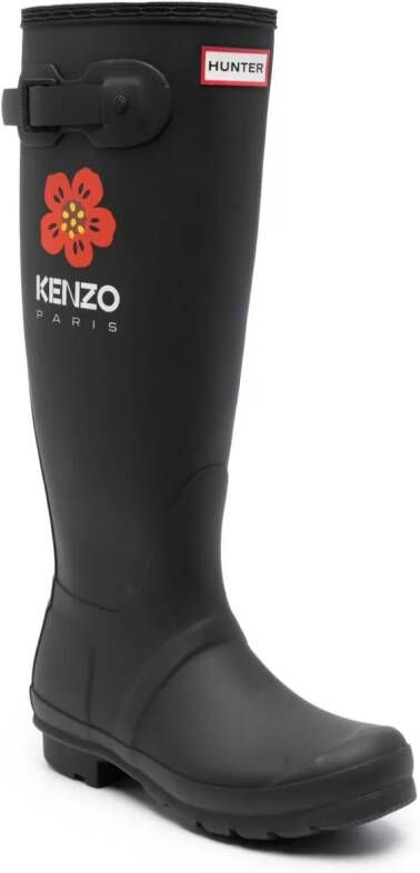Kenzo x Hunter Boke Flower laarzen Zwart