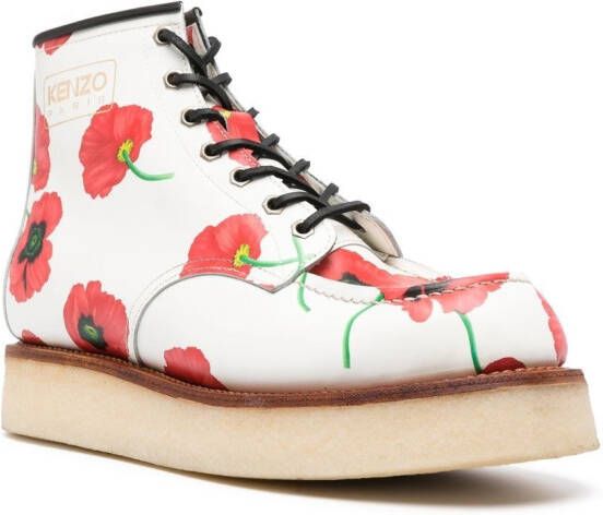 Kenzo Yama laarzen met bloemenprint Wit