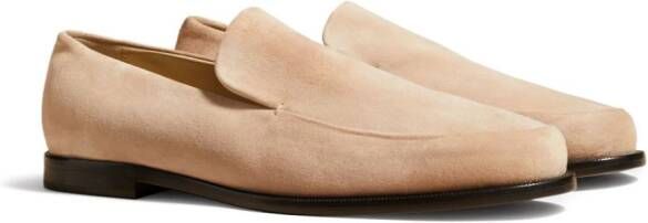 KHAITE Alessio suède loafers Beige