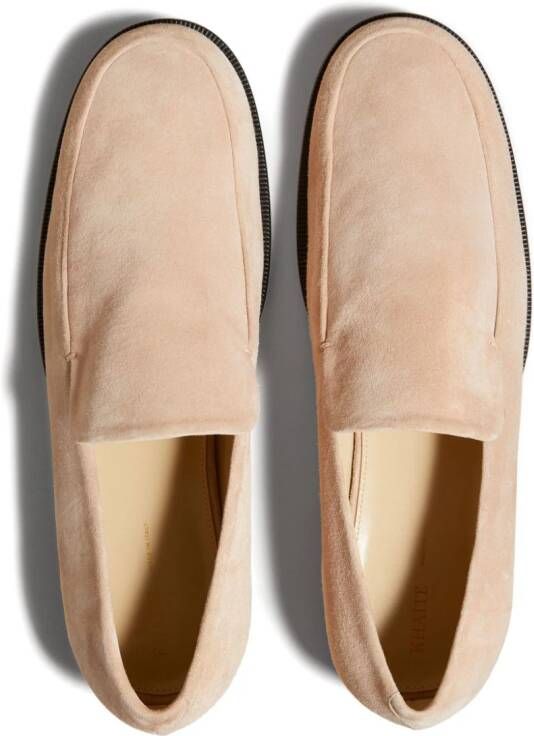 KHAITE Alessio suède loafers Beige