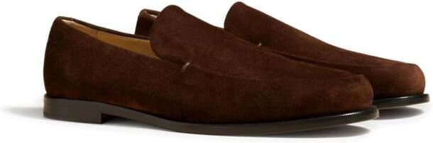 KHAITE Alessio suède loafers Bruin