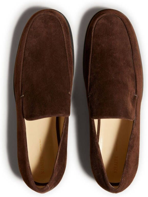 KHAITE Alessio suède loafers Bruin