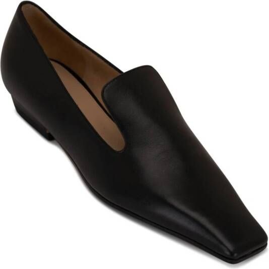 KHAITE Leren loafers Zwart