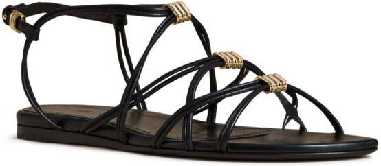 KHAITE Louisa leren sandalen Zwart