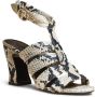 KHAITE Perth sandalen met slangenhuidprint Beige - Thumbnail 2