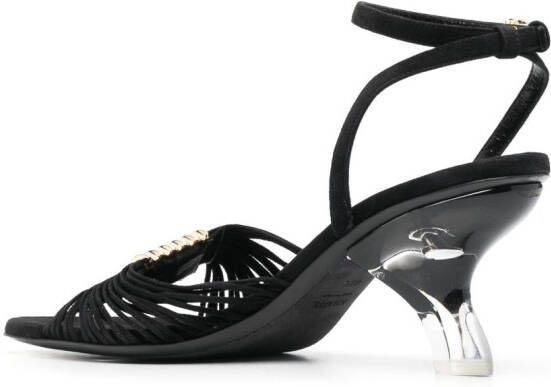 KHAITE Seigel suède sandalen Zwart
