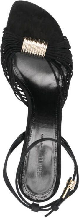 KHAITE Seigel suède sandalen Zwart