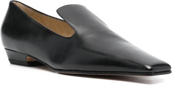 KHAITE The Marfa loafers met vierkante neus Zwart