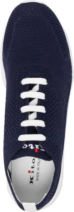 Kiton Sneakers met geborduurd logo Blauw