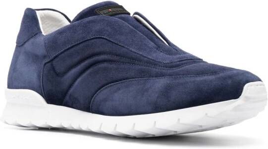 Kiton slip-on suede sneakers Blauw