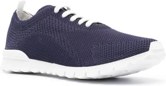 Kiton Sneakers met geborduurd logo Blauw